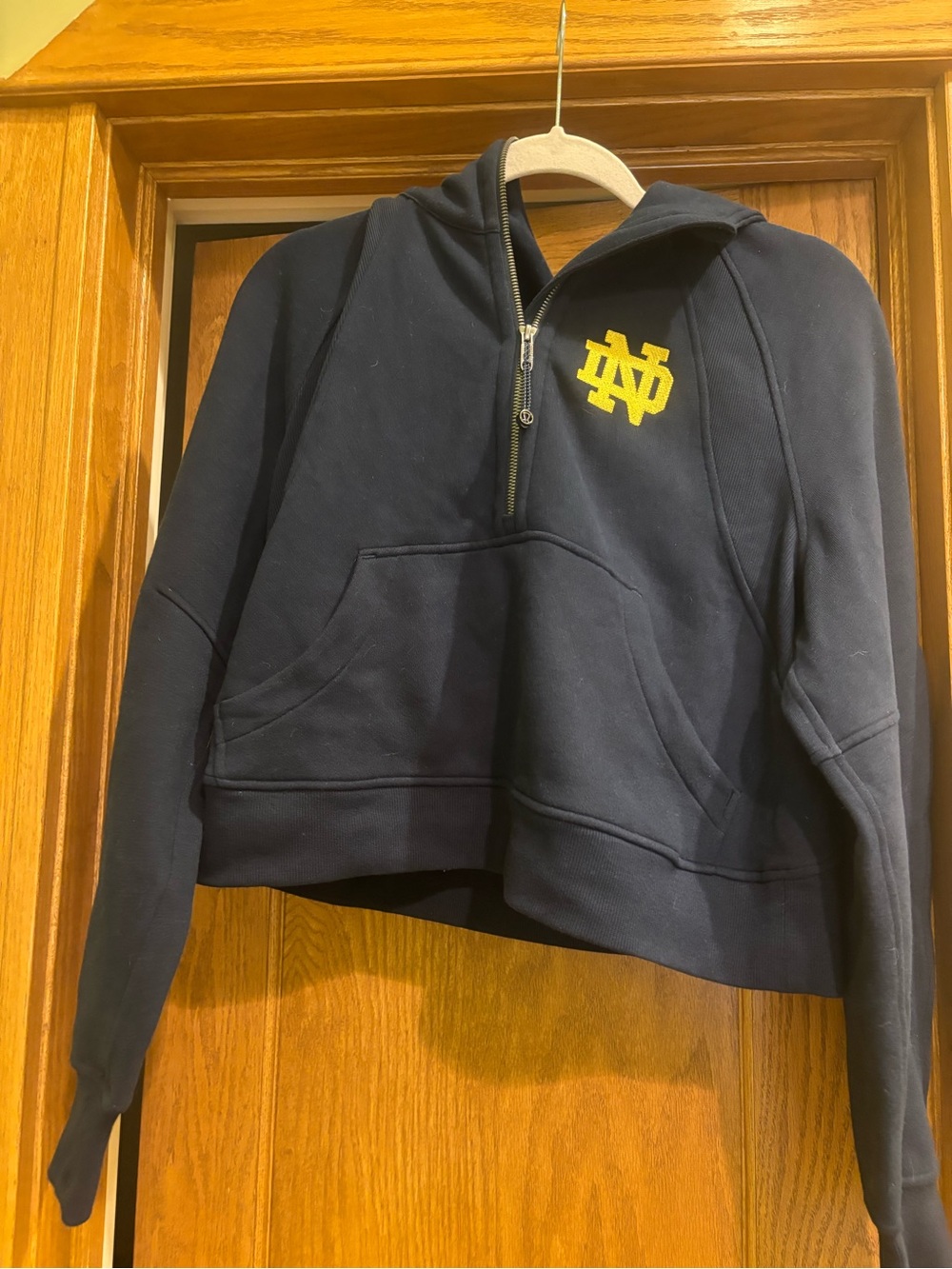 RARE Lululemon x ND Collab Navy Half-Zip Scuba Hoodie. LIKE NEW NEVER WORN.